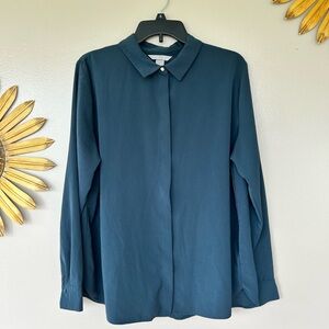 H&M “Dark Petrol” Green Blouse Size Large. Very fashionable. Sold out on website
